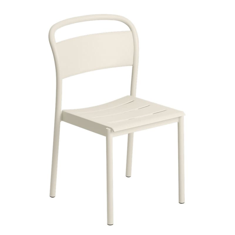 Mobilier - Chaises, fauteuils de salle à manger - Chaise empilable Linear métal blanc - Muuto - Blanc - Acier