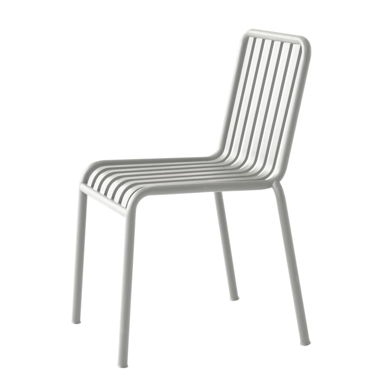 Mobilier - Chaises, fauteuils de salle à manger - Chaise empilable Palissade métal gris / Bouroullec, 2016 - Hay - Gris clair - Acier électro-galvanisé, Peinture époxy