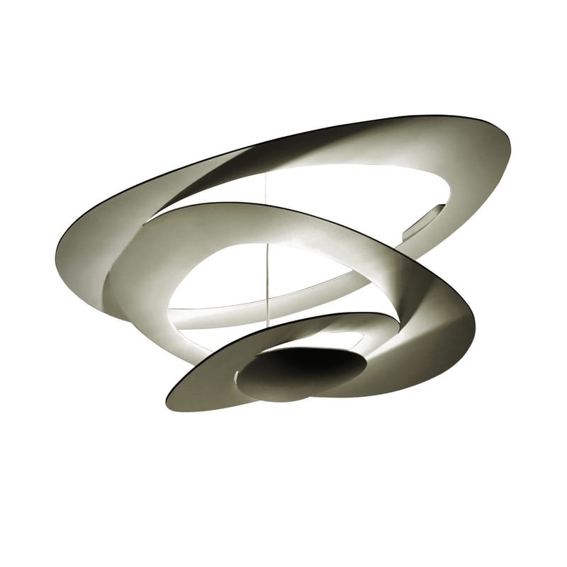 Luminaire - Plafonniers - Plafonnier Pirce Mini métal or LED / Ø 67 cm - Artemide - Or - Aluminium verni