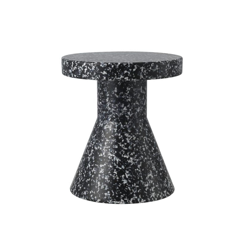 Mobilier - Tables basses - Table d\'appoint Bit Cone plastique noir / Table d\'appoint - Plastique 100% recyclé / Ø 36 cm - Normann Copenhagen - Noir - Polyéthylène recyclé