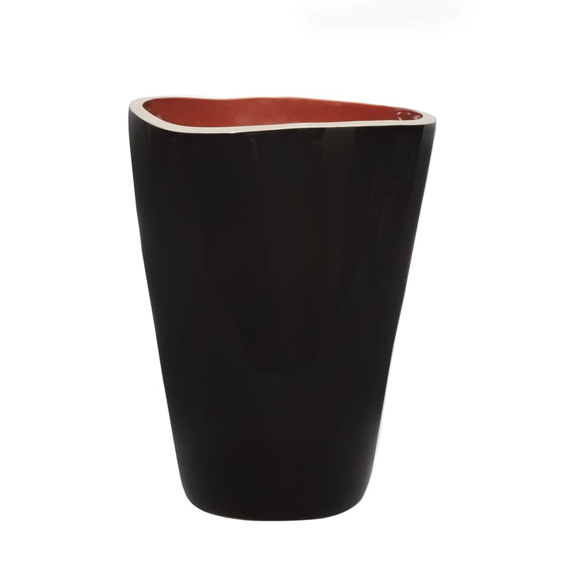 Interni - Vasi - Vaso Double Jeu ceramica nero / Large - H 29 cm - Maison Sarah Lavoine - Nero / Terracotta - Ceramica