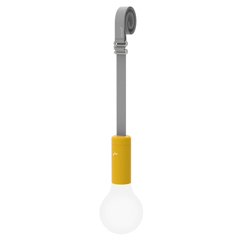Luminaire - Lampes de table - Accessoire  plastique jaune / Sangle de suspension pour lampe sans fil Aplô LED - Fermob - Miel / Sangle grise - Aluminium, Polyester