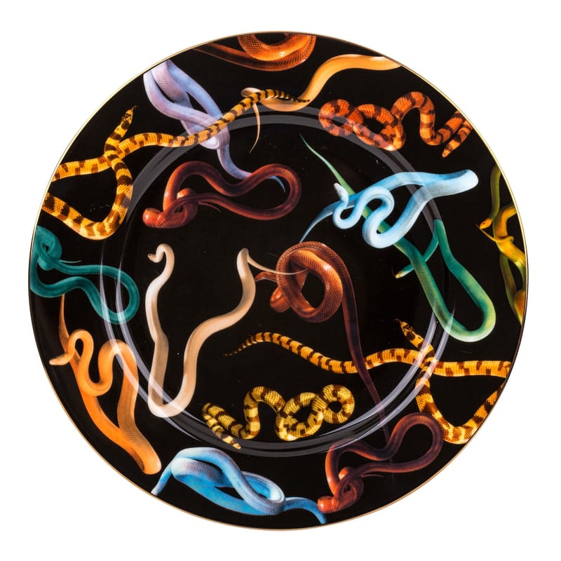 Table et cuisine - Assiettes - Assiette Toiletpaper - Snakes céramique multicolore /  Ø 27 cm - Seletti - Snakes - Porcelaine