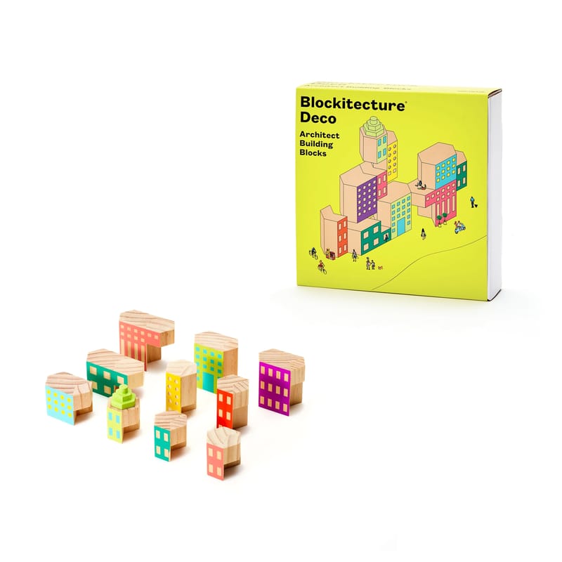 Décoration - Pour les enfants - Blocs de construction Blockitecture - Deco bois multicolore / 10 pièces - Bois - Areaware - Multicolore - Pin