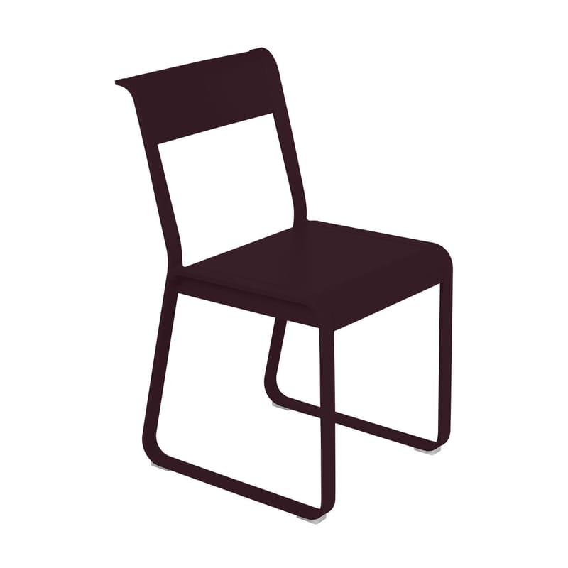 Mobilier - Chaises, fauteuils de salle à manger - Chaise Bellevie métal violet / Piètement traîneau - Fermob - Cerise noire - Aluminium