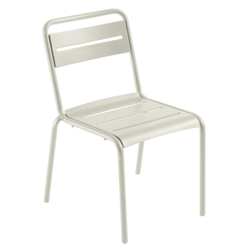 Mobilier - Chaises, fauteuils de salle à manger - Chaise empilable Star métal blanc - Emu - Blanc mat - Acier verni, Tôle galvanisée
