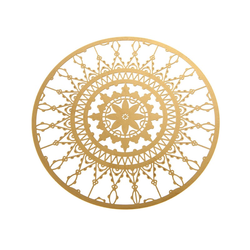 Tableware - Table Mats & Trivets - Italic Lace Glass coaster - Ø 10 cm - Set of 4 by Driade Kosmo - Brass - Brass