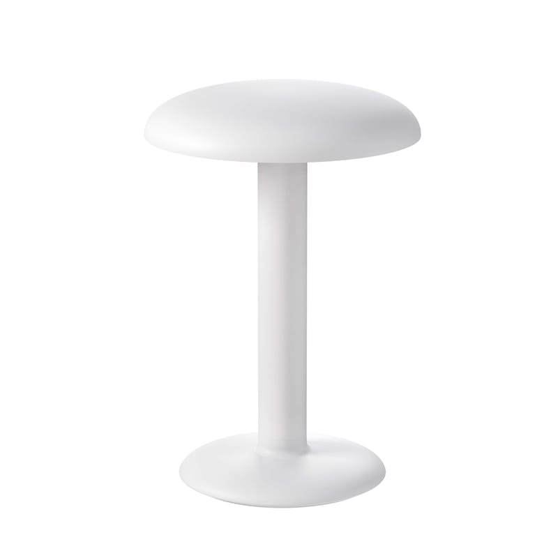Luminaire - Lampes de table - Lampe sans fil rechargeable Gustave LED métal blanc / Ø 16 x H 23 cm - Flos - Blanc mat - Aluminium