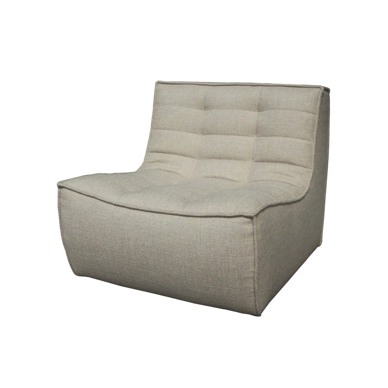 Möbel - Lounge Sessel - Lounge Sessel N701 textil beige / Stoff - Ethnicraft - Beige - Gewebe, Holz, Schaumstoff