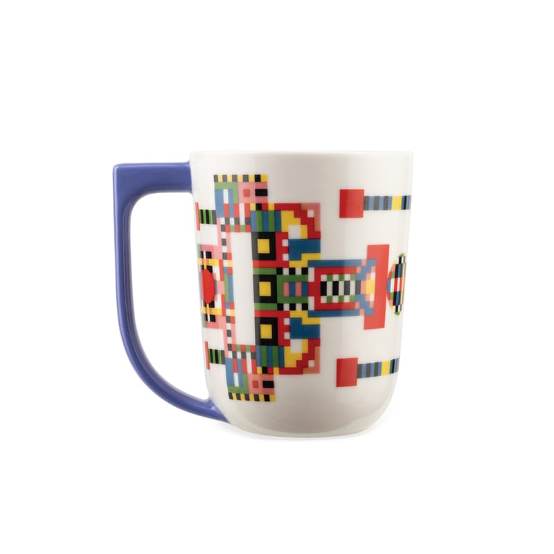Table et cuisine - Tasses et mugs - Mug Holyhedrics céramique rouge / 40 cl - Alessi - n°2 / Multicolore - Porcelaine