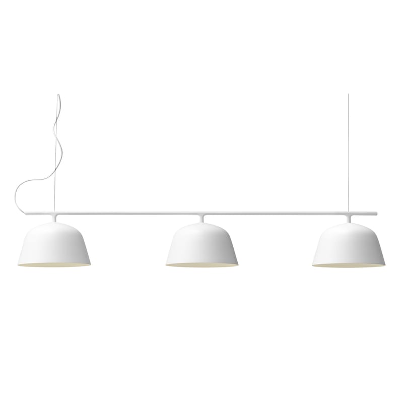 Lighting - Pendant Lighting - Ambit Rail Pendant metal white / L 126 cm - Muuto - White - Aluminium