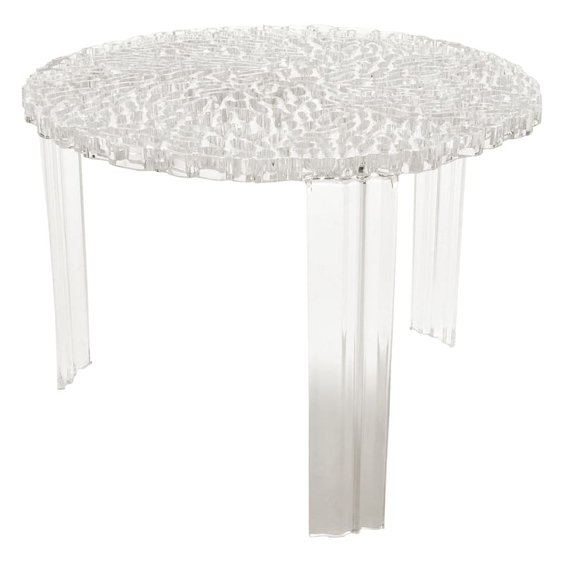 Mobilier - Tables basses - Table basse T-Table Medio plastique transparent / Ø 50 x H 36 cm - Patricia Urquiola, 2006 - Kartell - Cristal - PMMA