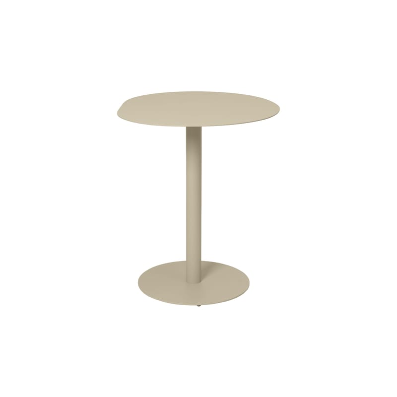 Jardin - Tables de jardin - Table ronde Pond Café OUTDOOR métal beige / Ø 64 cm - Forme asymétrique - Ferm Living - Beige Cachemire - Acier galvanisé
