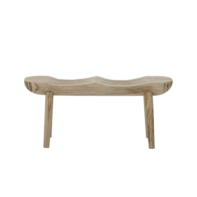 Furniture - Benches - Sasuke Bench natural wood / Hand-sculpted Paulownia wood - L 100 cm - Bloomingville - Natural wood - Paulownia wood