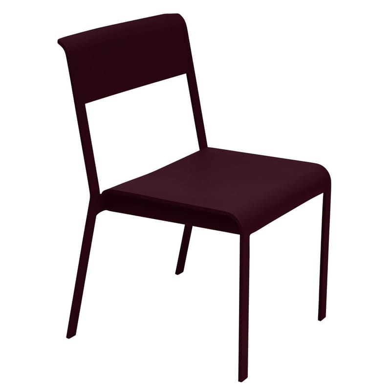 Mobilier - Chaises, fauteuils de salle à manger - Chaise empilable Bellevie - Fermob - Cerise noire - Aluminium laqué