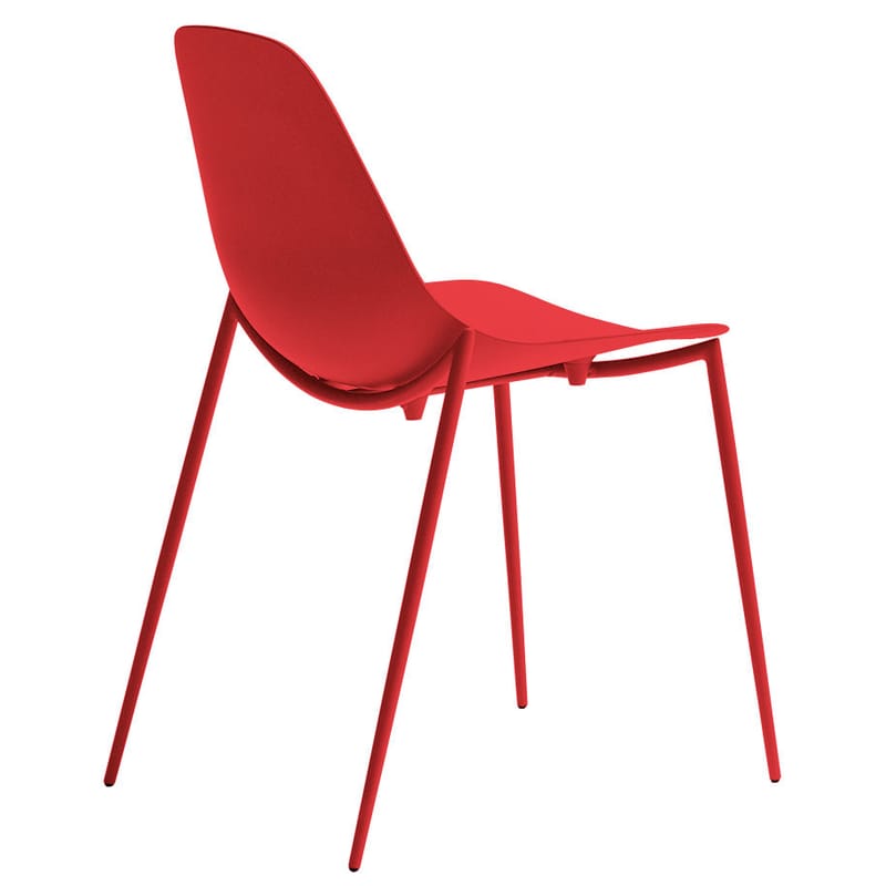 Mobilier - Chaises, fauteuils de salle à manger - Chaise empilable Mammamia métal rouge - Opinion Ciatti - Rouge - Aluminium, Métal