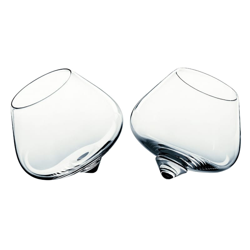 Tisch und Küche - Gläser - Cognac Glas Cognac Glass glas transparent Set mit 2 schaukelnden Gläsern - Normann Copenhagen - Transparent - Glas