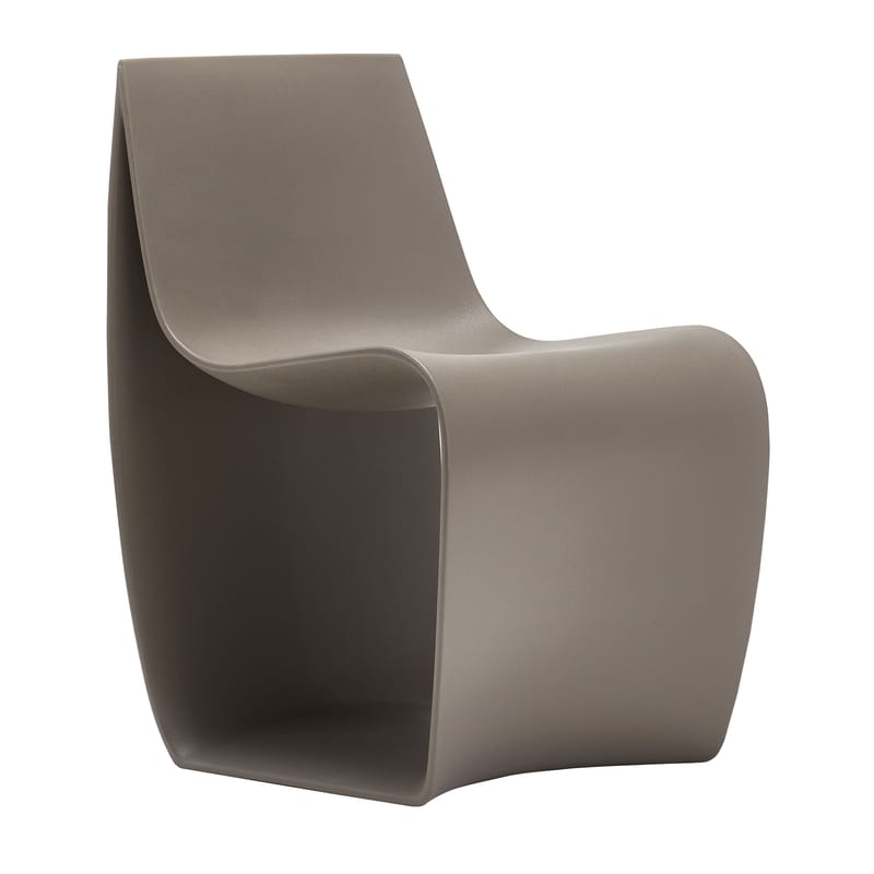 Mobilier - Chaises, fauteuils de salle à manger - Fauteuil Sign Matt plastique marron beige - MDF Italia - Boue - Polyéthylène