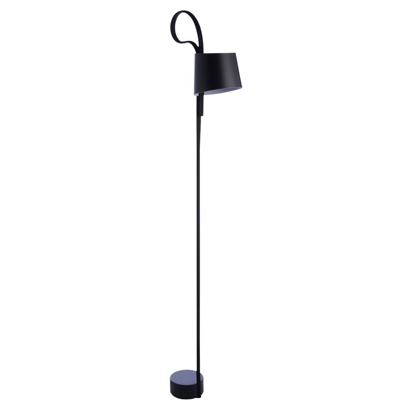 Luminaire - Lampadaires - Lampadaire Rope Trick métal plastique noir LED / Abat-jour orientable - Wrong for Hay - Noir - Acrylique, Aluminium, PET tissé