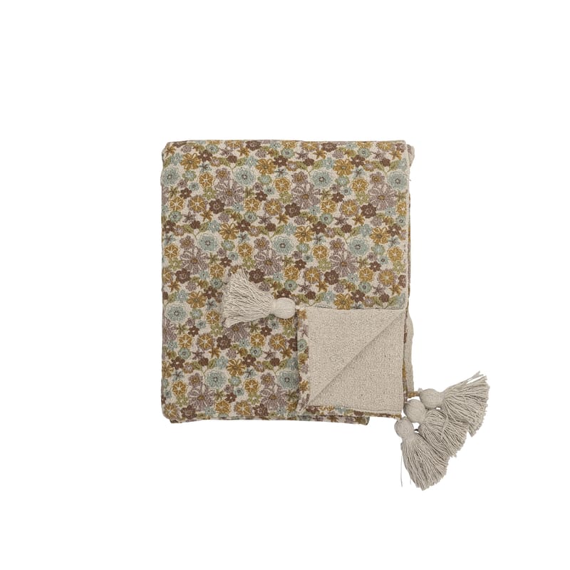 Dossiers - Les bonnes affaires - Plaid Amilly tissu multicolore / 160 x 130 cm - Coton recyclé - Bloomingville - Multicolore - Coton recyclé