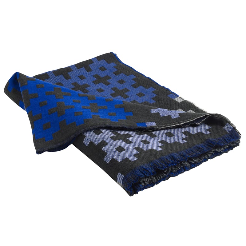 Décoration - Textile - Plaid Plus9 tissu bleu / 215 x 145 cm - Hay - Bleu - Laine