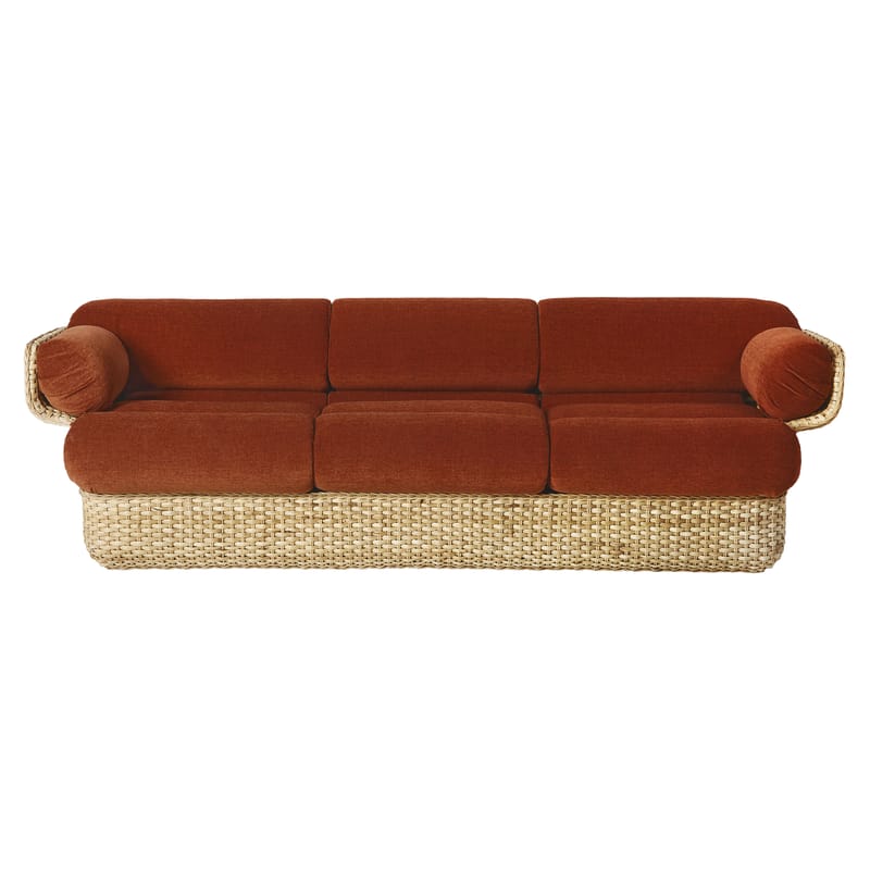 Gubi Basket Straight sofa rusty rattan Made In Design UK