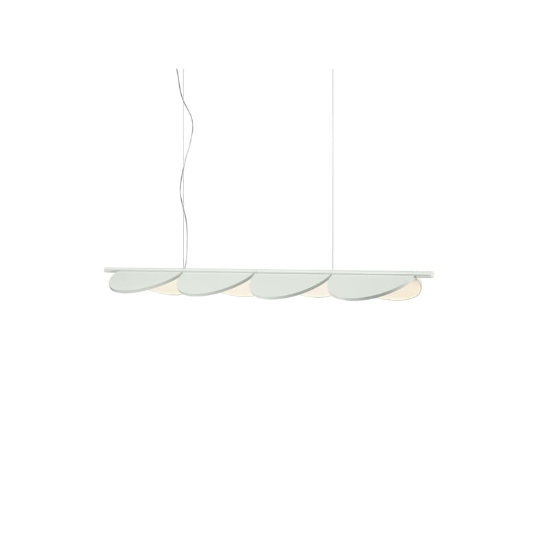 Luminaire - Suspensions - Suspension Almendra Linear S4 métal blanc / LED - L 166,5 cm / 4 diffuseurs orientables - Flos - Blanc cassé - Aluminium peint, Polycarbonate