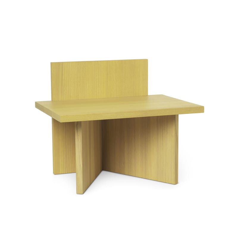 Mobilier - Tables basses - Table d\'appoint Oblique bois jaune / Table d\'appoint - 40 x 29 cm - Ferm Living - Jaune - Chêne massif