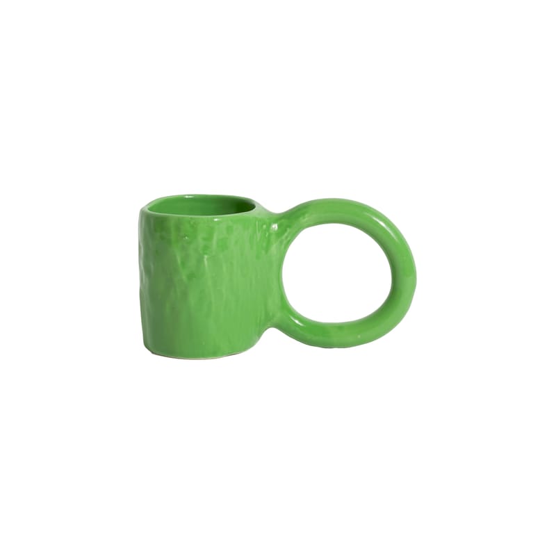 Table et cuisine - Tasses et mugs - Tasse à café Donut Medium céramique vert / Ø 8 x H 9 cm - Petite Friture - Pistache - Faïence émaillée