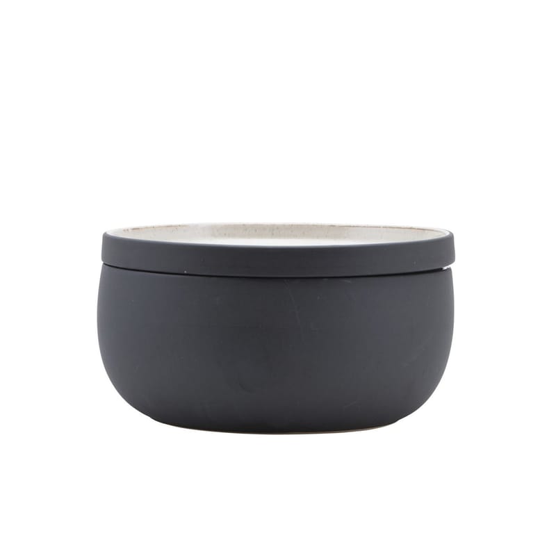 Table et cuisine - Boîtes et conservation - Boîte Ivy Medium céramique gris noir / Ø 19,5 cm - House Doctor - Medium / Anthracite - Céramique