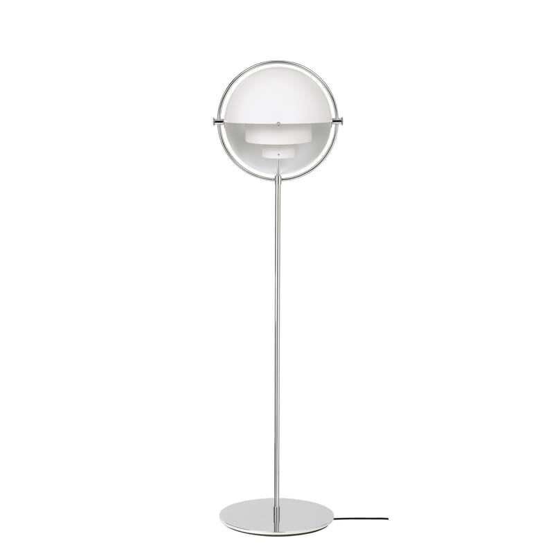 Luminaire - Lampadaires - Lampadaire Multi-Lite métal blanc / Modulable & orientable - Réédition 1972 - Gubi - Blanc / Chromé - Métal