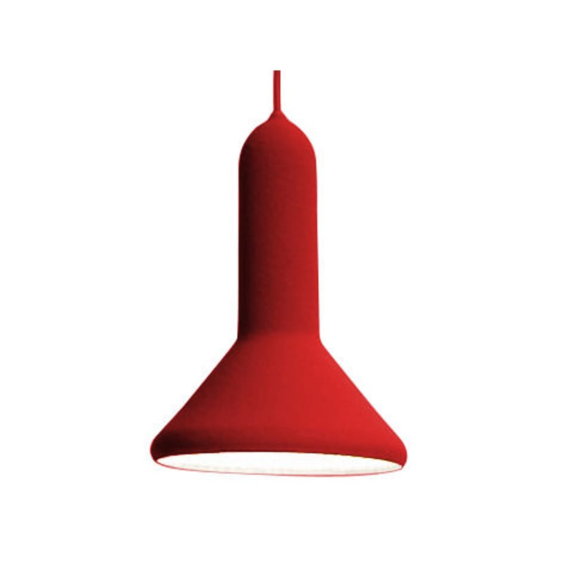 Leuchten - Pendelleuchten - Pendelleuchte Torch Light Cône plastikmaterial rot konische Form - Ø 15 cm - Established & Sons - Rot - Stromkabel rot - Polykarbonat