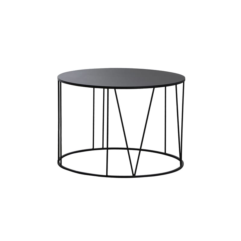 Mobilier - Tables basses - Table basse Roma Small métal noir / Ø 70 cm - Zeus - Noir cuivré sablé - Acier