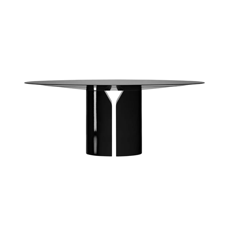 Mobilier - Tables - Table ronde NVL bois noir / Ø 150 cm - By Jean Nouvel - MDF Italia - Noir - MDF laqué, Polyuréthane