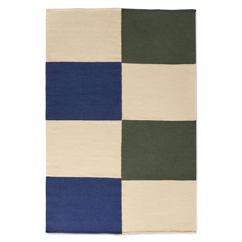 Dekoration - Teppiche - Teppich Flat works textil bunt / Von dem Künstler Ethan Cook - 200 x 300 cm - Hay - Pfirsich, Grün & Blau (Karos) - Organische Baumwolle, Wolle