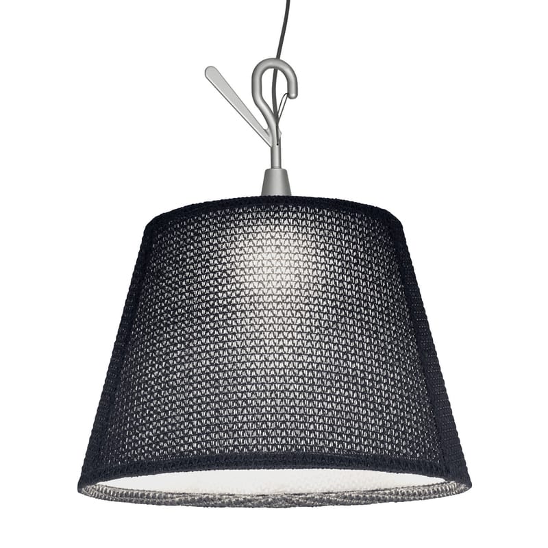 Lighting - Table Lamps - Tolomeo Paralume LED Outdoor Wireless lamp textile grey Outdoor / Baladeuse to hang - LED - Artemide - Grey - Aluminium, Thuia fabric