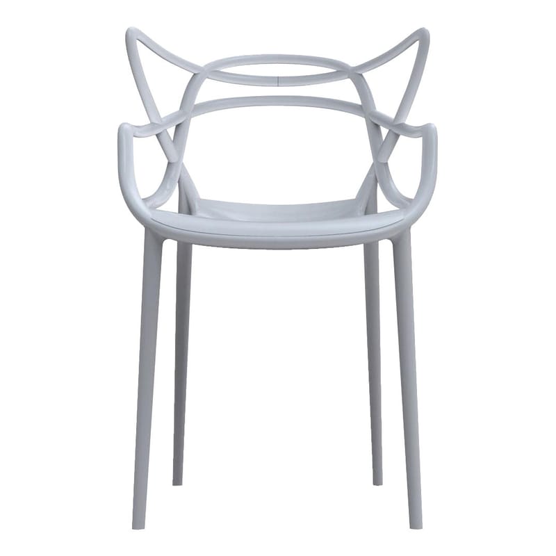 Mobilier - Chaises, fauteuils de salle à manger - Chaise empilable Masters gris / Philippe Starck, 2010 - Kartell - Gris - Technopolymère thermoplastique recyclé