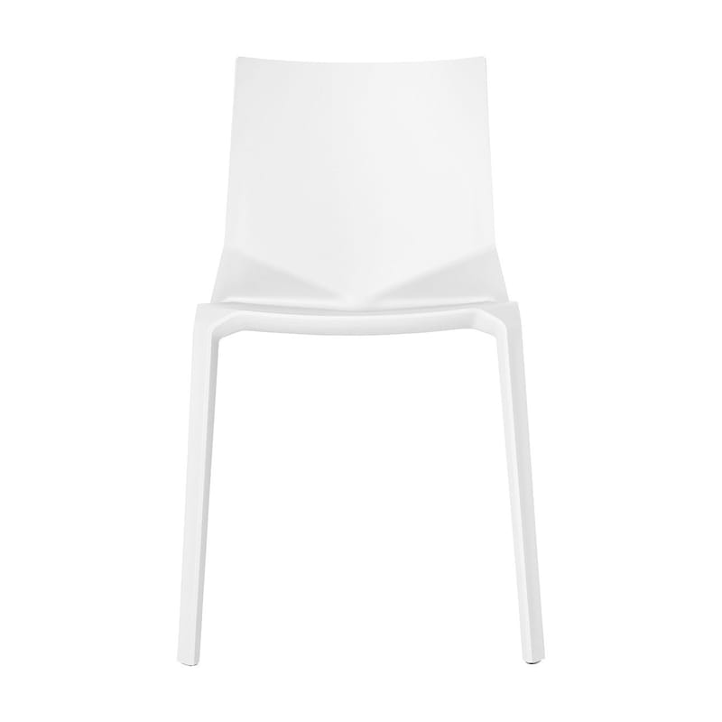 Éco Design - Production locale - Chaise empilable Plana plastique blanc - Kristalia - Blanc - Fibre de verre, Polypropylène