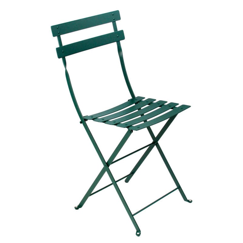 Mobilier - Chaises, fauteuils de salle à manger - Chaise pliante Bistro métal vert - Fermob - Cédre - Acier laqué