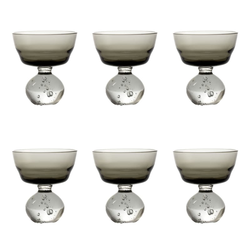 Table et cuisine - Verres  - Coupe à champagne Eternal Snow M verre gris / Set de 6 - Ø 9,2 x H 10 cm - Serax - Gris - Verre soufflé