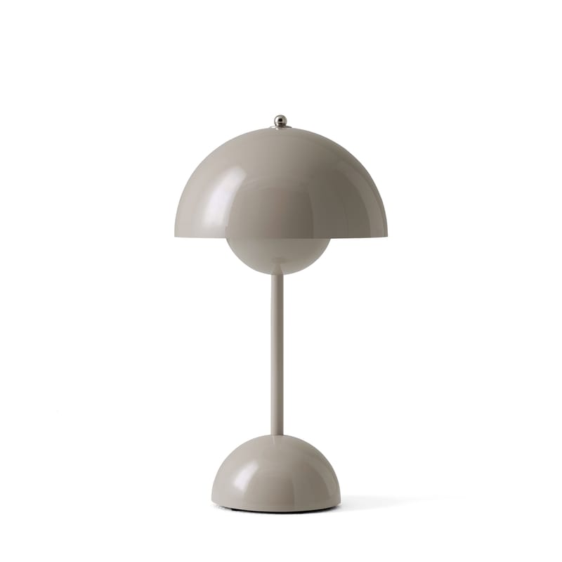 Décoration - Pour les enfants - Lampe sans fil rechargeable Flowerpot VP9 plastique beige / H 29,5 cm - By Verner Panton, 1968 - &tradition - Beige - Polycarbonate