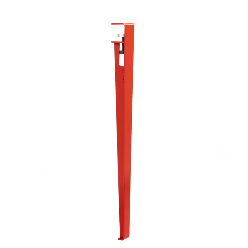 Mobilier - Bureaux - Pied  métal rouge avec fixation étau / H 75 cm - Pour créer table & bureau - TIPTOE - Rouge Tomette - Acier thermolaqué