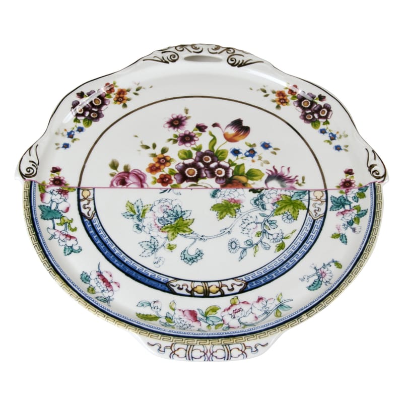 Tisch und Küche - Tabletts und Servierplatten - Platte Hybrid Dorotea keramik bunt / Ø 35 cm - Seletti - Mehrfarbig - chinesisches Weich-Porzellan