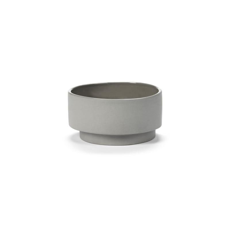 Tisch und Küche - Salatschüsseln und Schalen - Schale Inner Circle keramik grau / 65 cl - Steinzeug - valerie objects - Hellgrau - Sandstein