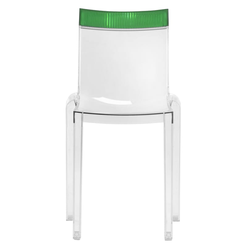 Möbel - Stühle  - Stapelbarer Stuhl Hi Cut plastikmaterial grün transparent Gestell kristallklar - Kartell - Kristall / Grün - Polykarbonat