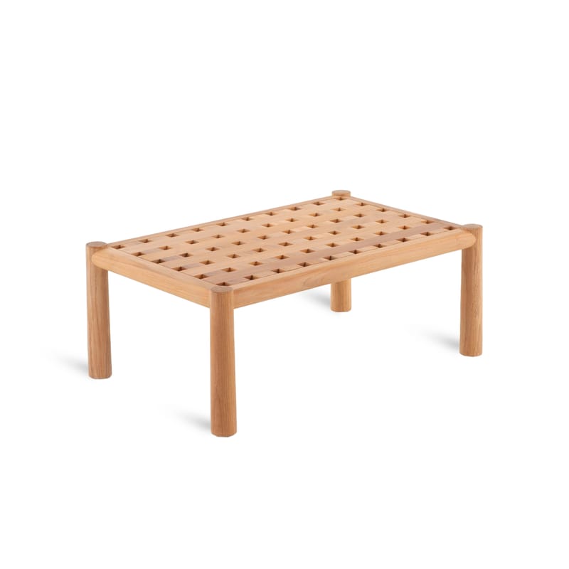 Mobilier - Tables basses - Table basse Pevero bois naturel / 80 x 50 cm - Teck - Unopiu - 80 x 50 cm / Teck - Teck