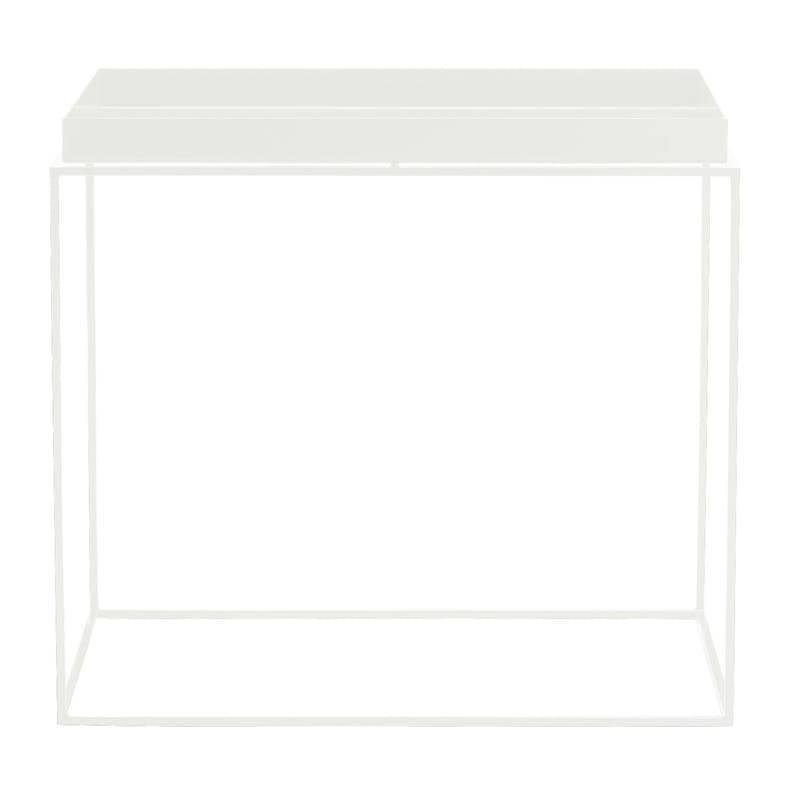 Mobilier - Tables basses - Table basse Tray métal blanc / H 50 cm - 60 x 40 cm / Rectangulaire - Hay - Blanc - Acier laqué