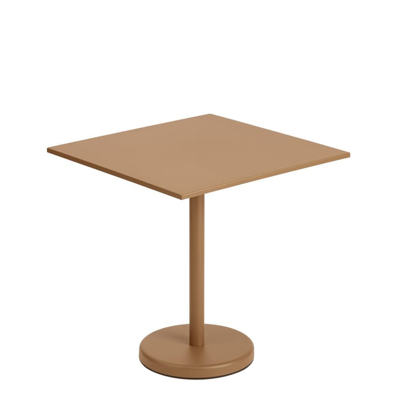 Jardin - Tables de jardin - Table carrée Linear Café métal marron beige / 70 x 70 cm - Muuto - Caramel - Acier