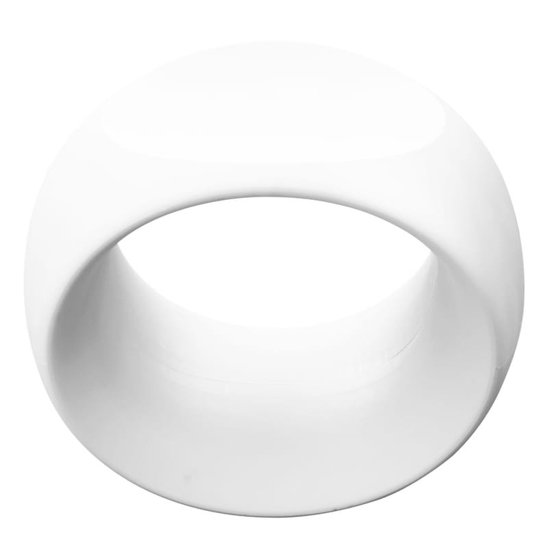 Mobilier - Tabourets bas - Tabouret Cero plastique blanc / Plastique - Serralunga - Blanc - Polyéthylène rotomoulé