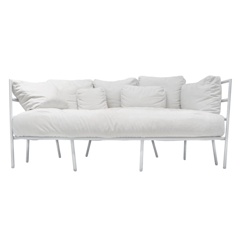 Outdoor - Garden sofas - Dehors 2-seater outdoor sofa metal textile white Outdoor / 2 seaters - Alias - White structure / White cushions - Acrylic fabric, Lacquered steel
